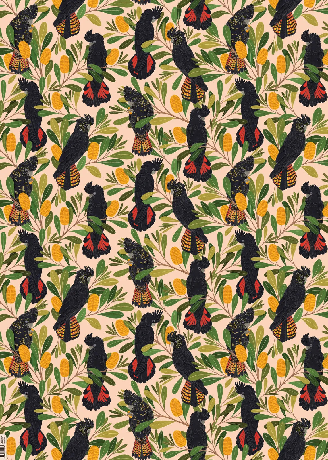 Earth Greetings - Recycled Folded Wrapping Paper | Cockatoos & Banksia