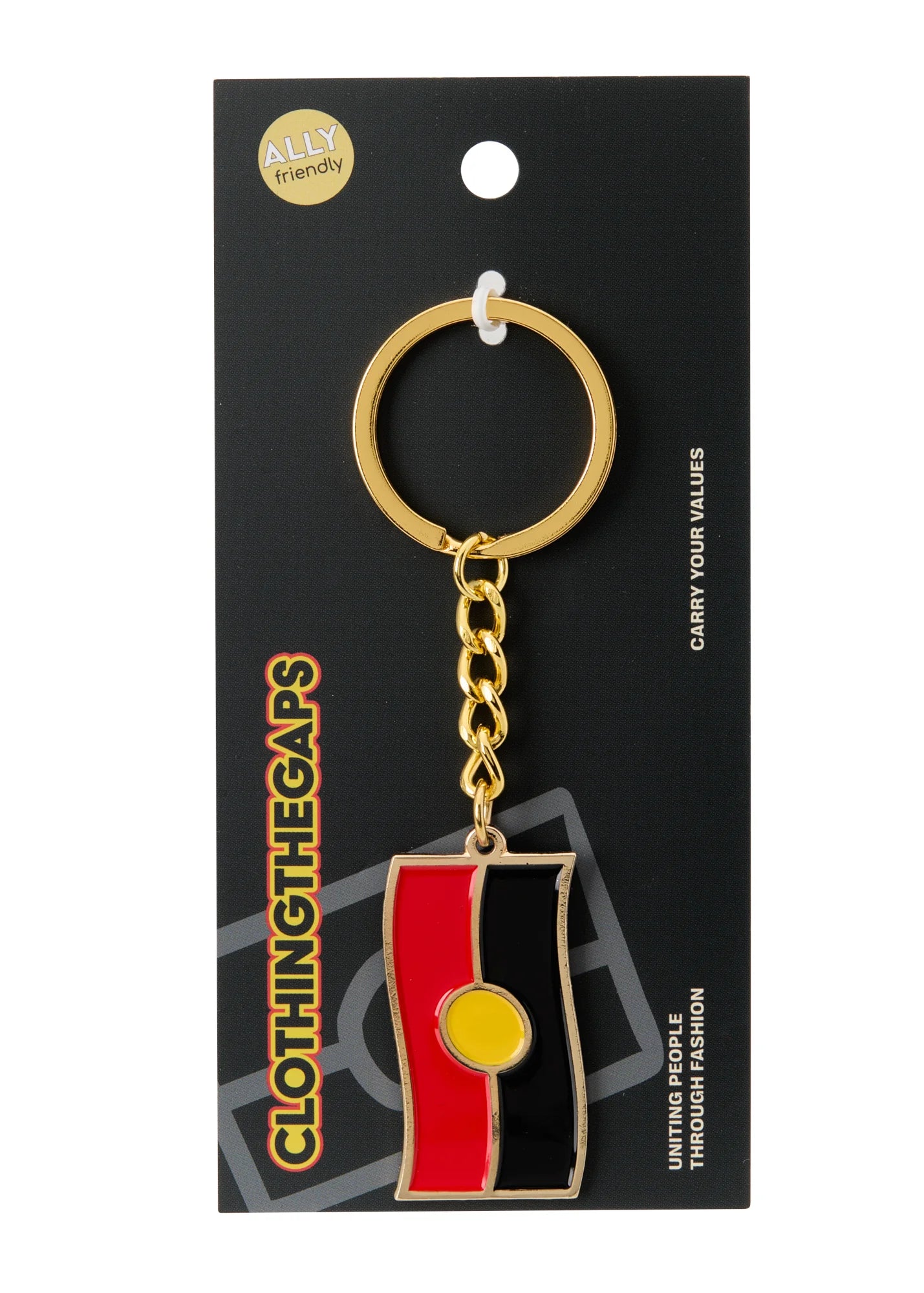 Clothing the Gaps - Aboriginal Flag Keyring