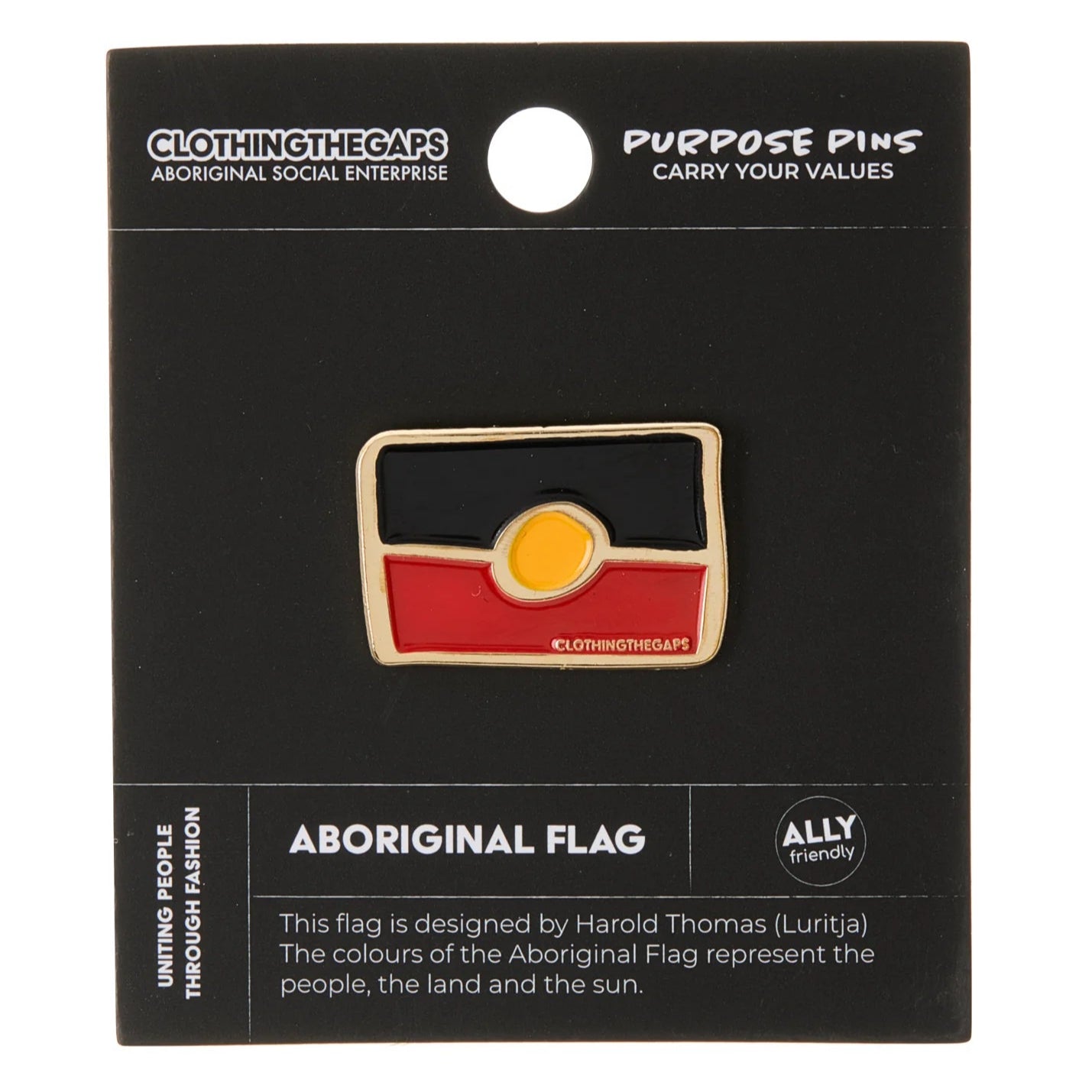 Clothing the Gaps - Aboriginal Flag Pin