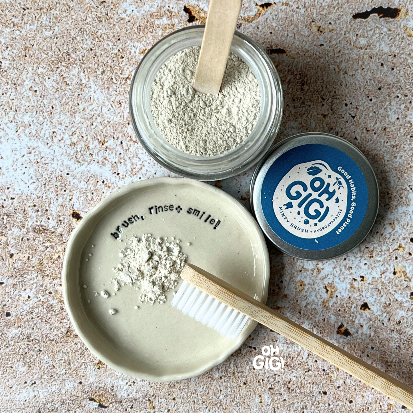 ohGiGi - Hydroxyapatite Tooth Powder 'Minty Brush'