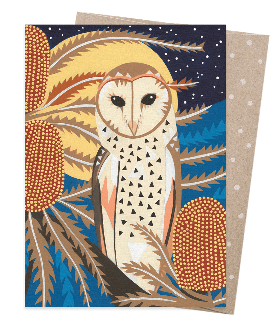 Earth Greetings - Greeting A5 Cards | Australian Barn Owl