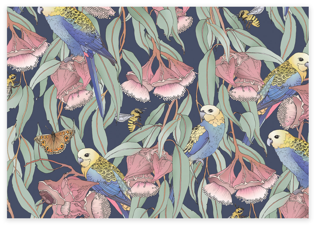 Earth Greetings - Recycled Folded Wrapping Paper | Rosellas Amongst the Mallee