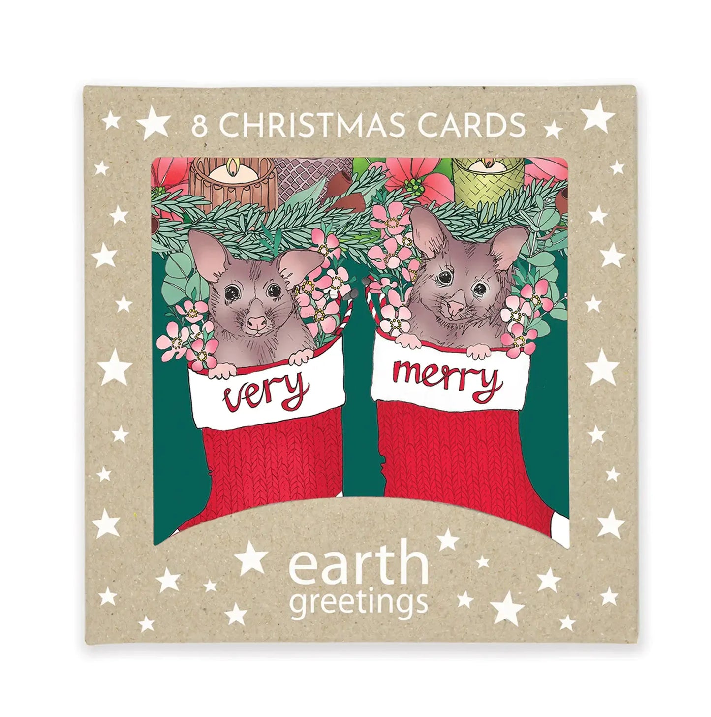 Earth Greetings - Boxed Christmas Cards | Merry Possums