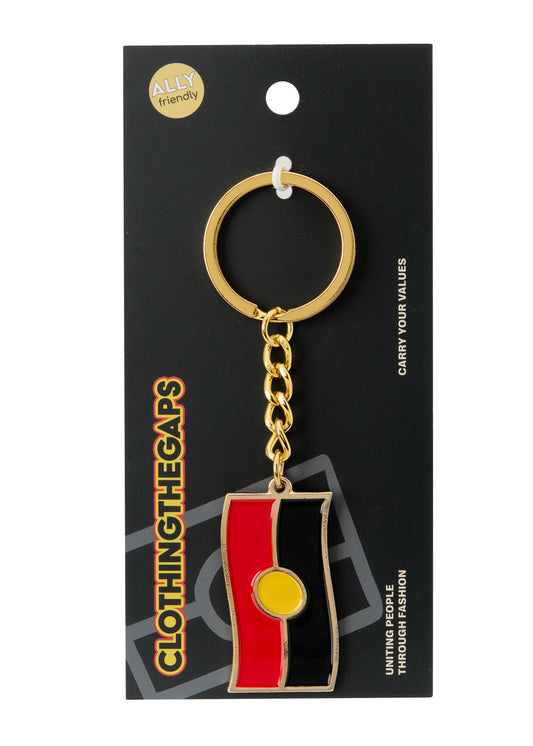 Clothing the Gaps - Aboriginal Flag Keyring