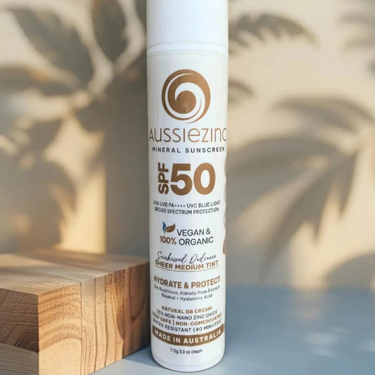 AussieZinc - Tinted Hydrating SPF50+ Organic Mineral Sunscreen