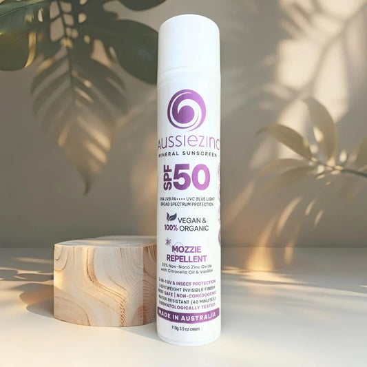 AussieZinc - 2-in-1 Mozzie Repellent SPF50+ Organic Mineral Sunscreen