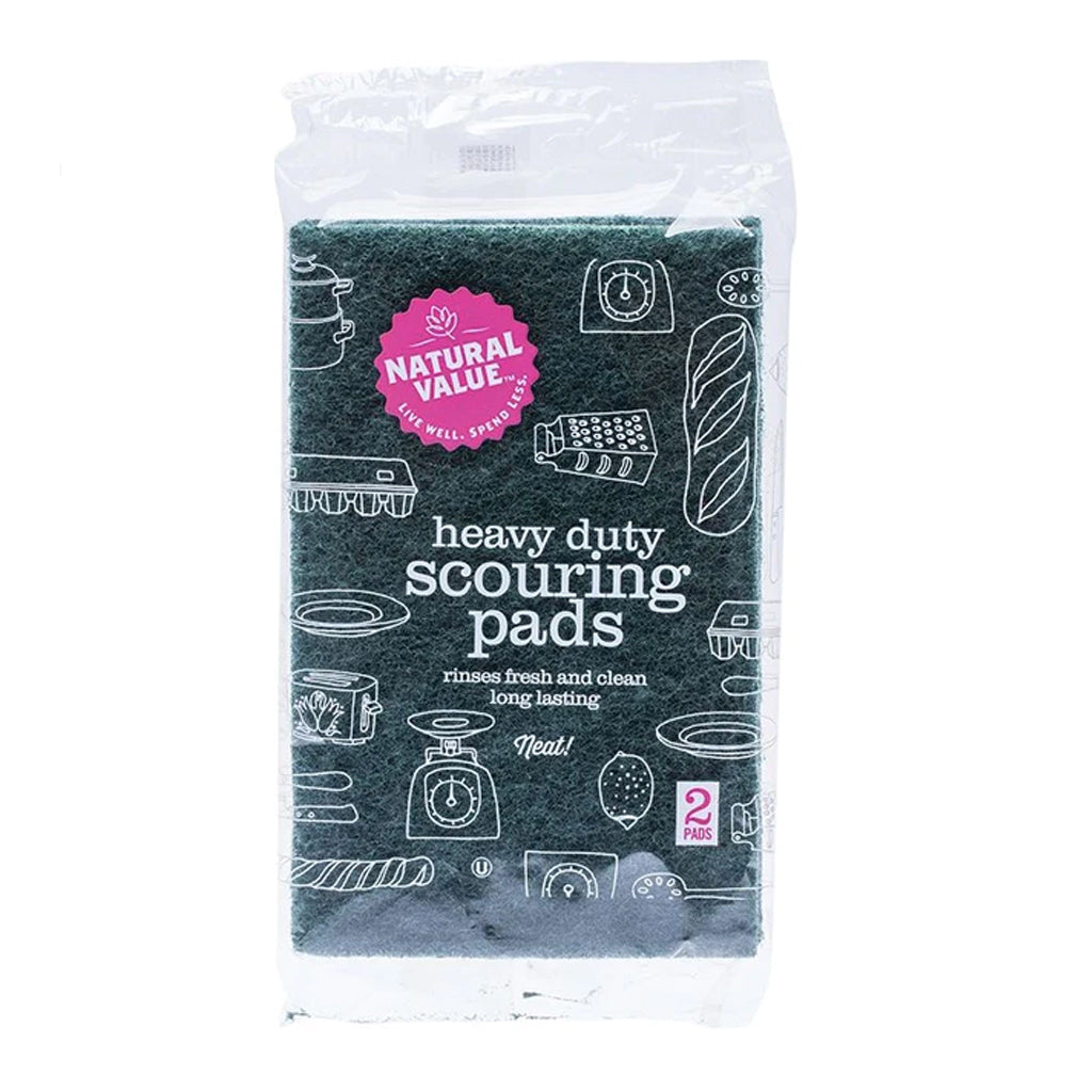 Natural Value Heavy Duty Scouring Pads 2 Pack