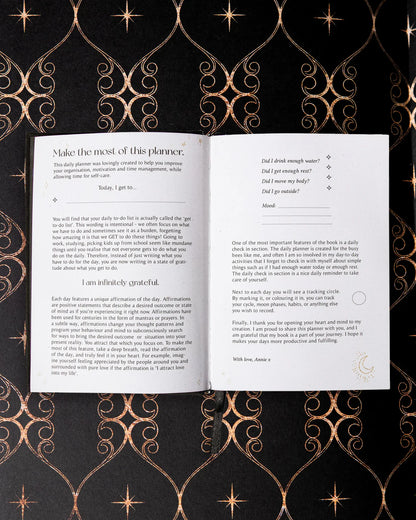 Dreamy Moons - 2026 Daily Planner (Onyx Black)