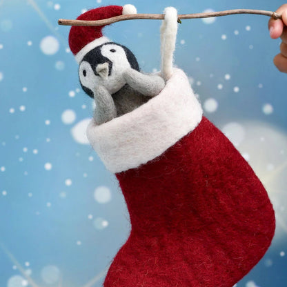 Tara Treasures - Penguin in Stocking Toy