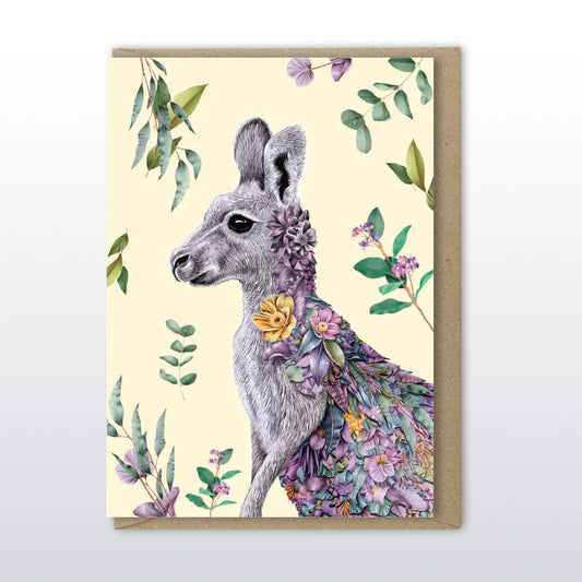 Marini Ferlazzo - Grey Kangaroo Portrait Greeting Card