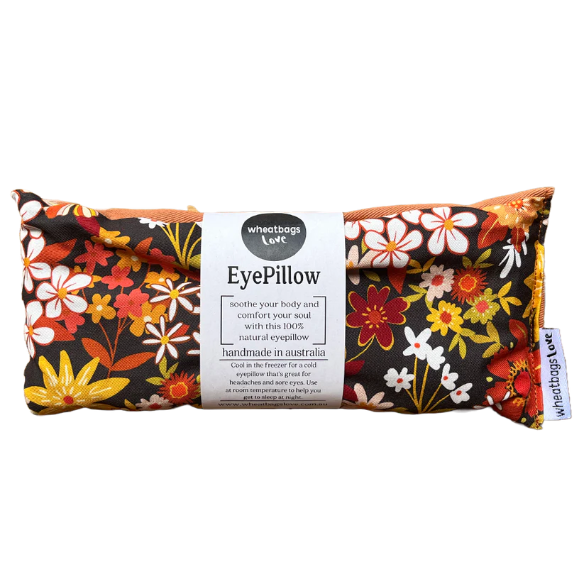 Wheatbags Love - Eyepillow | Groovy Flowers (Black)