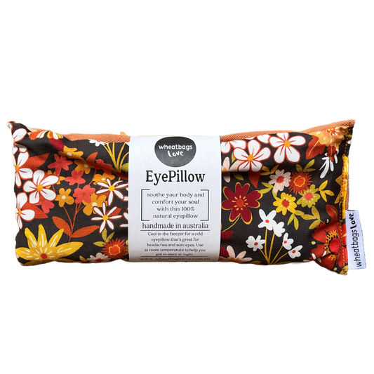 Wheatbags Love - Eyepillow | Groovy Flowers (Black)