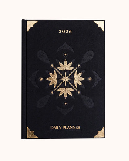 Dreamy Moons - 2026 Daily Planner (Onyx Black)