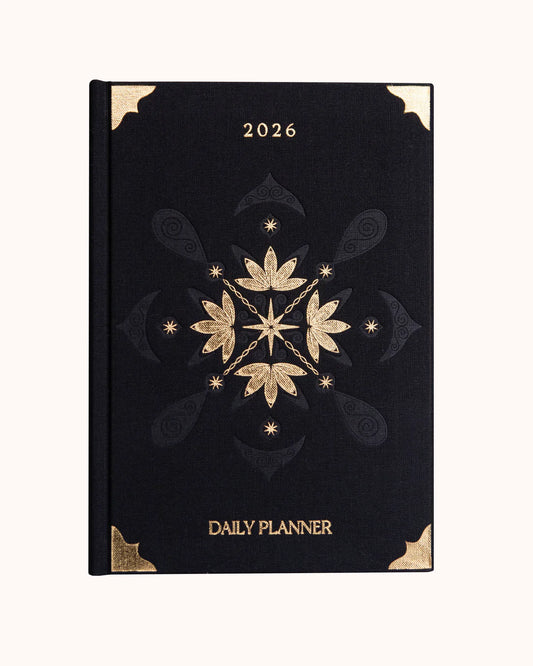 Dreamy Moons - 2026 Daily Planner (Onyx Black)