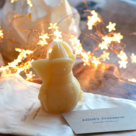 Elliot's Treasures Snowman Beeswax Candle