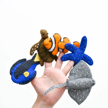 Tara Treasures - Australian Coral Reef Under The Sea Finger Puppets Set