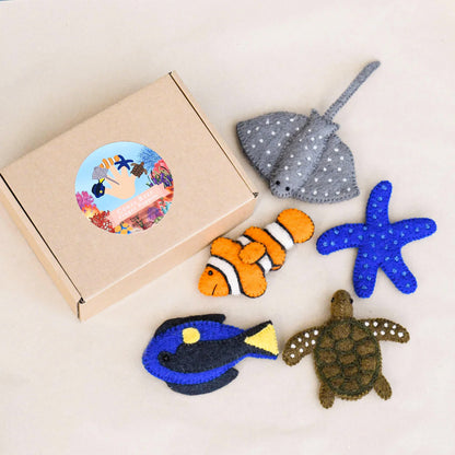 Tara Treasures - Australian Coral Reef Under The Sea Finger Puppets Set