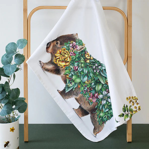 Marini Ferlazzo - Wombat Bushwalk Cotton Tea Towel