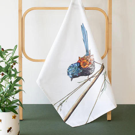 Marini Ferlazzo - Variegated Fairy-Wren Cotton Tea Towel
