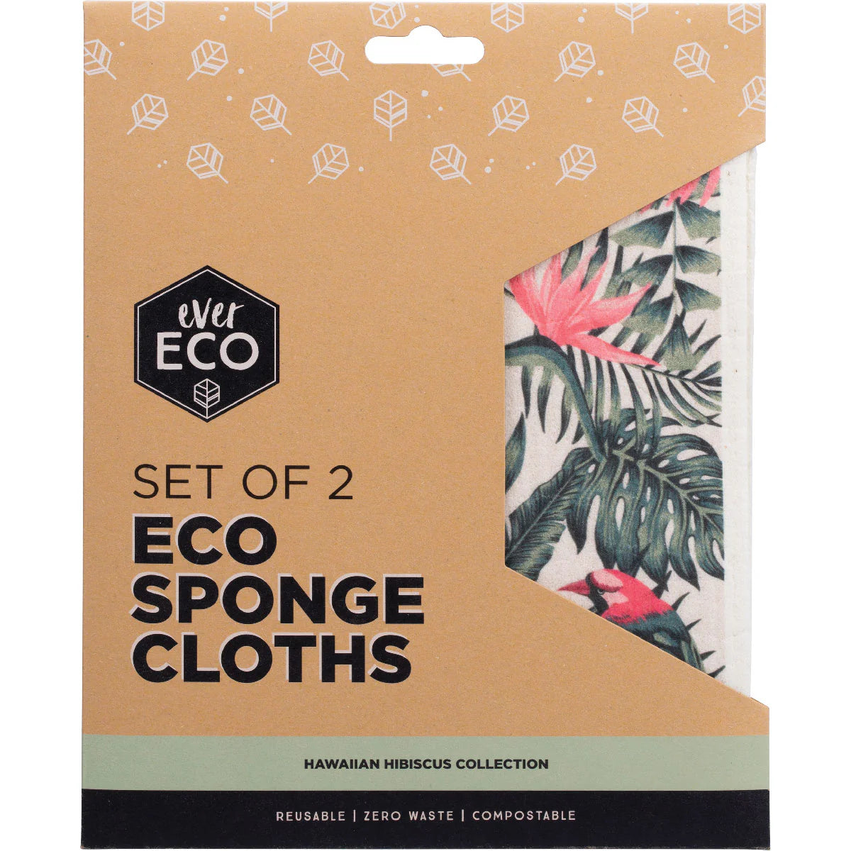 Ever Eco Sponge Cloths Hawaiian Hibiscus (Pack of 2)