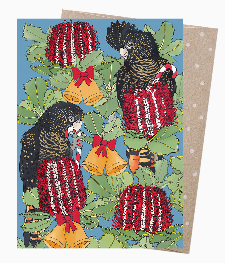 Earth Greetings - Greeting A5 Cards | Red Tails & Bells
