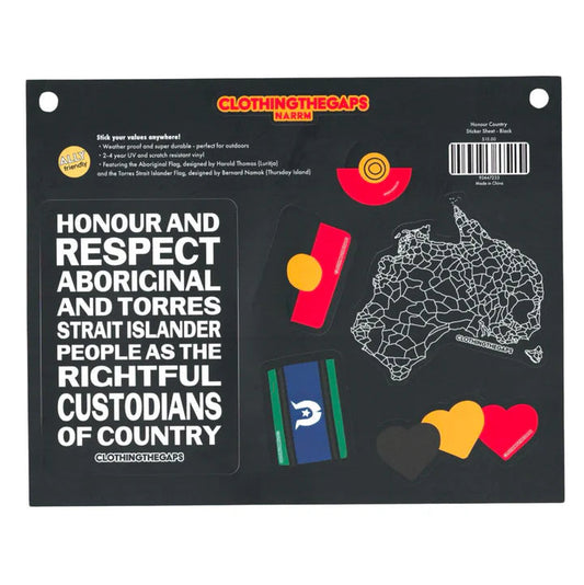 Clothing the Gaps - Honour Country Sticker Sheet (Black)