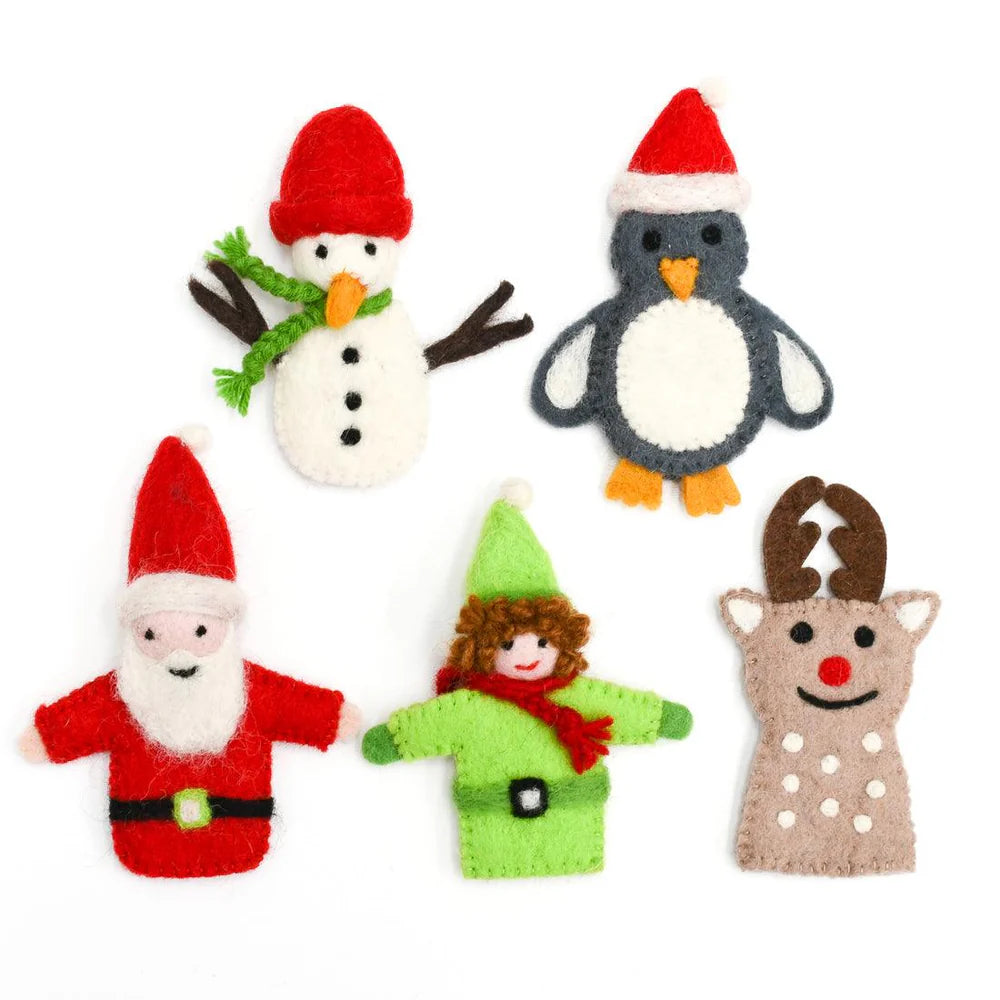 Tara Treasures - Christmas Finger Puppets Set