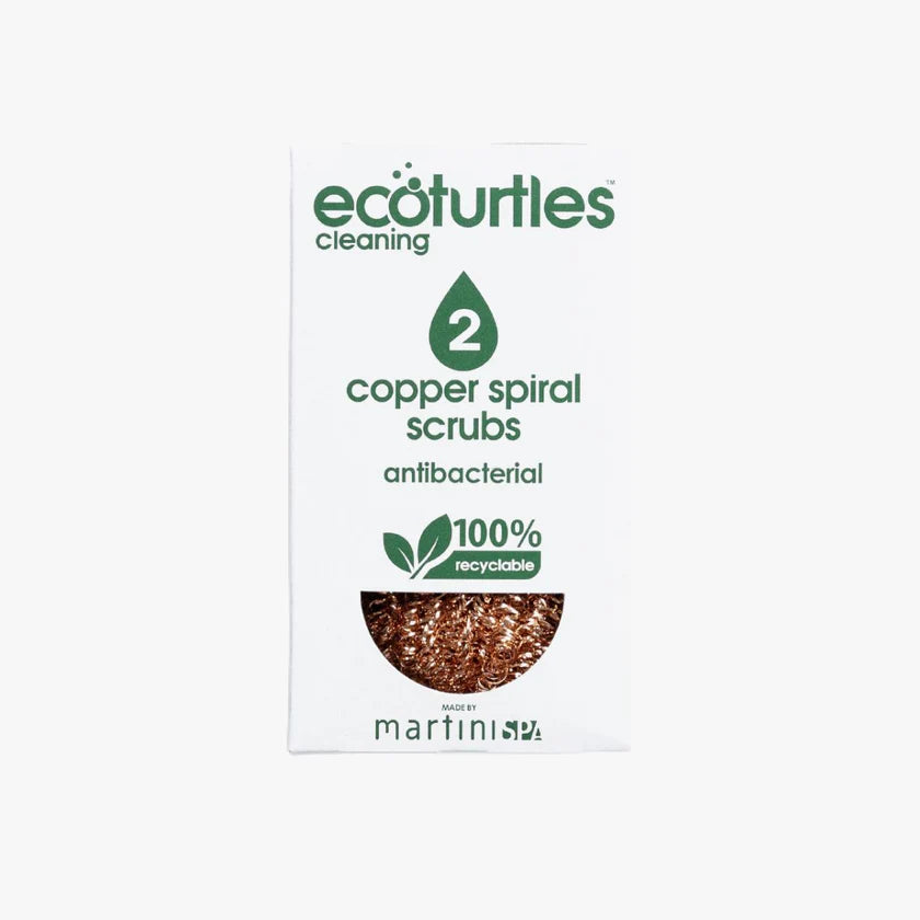 Eco Turtles - Antibacterial Copper Spiral Scrubs (Pack of 2)