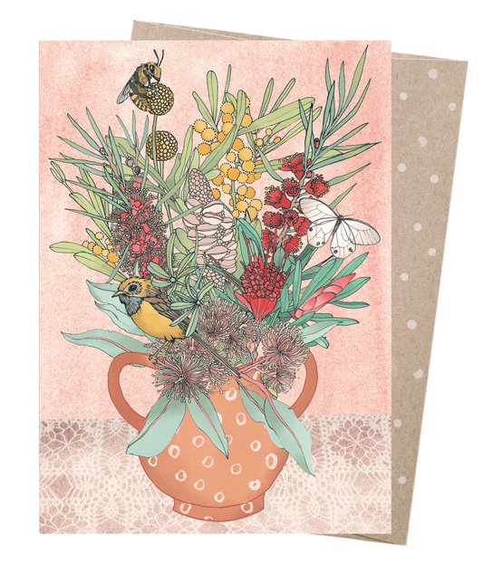 Earth Greetings - Greeting A5 Cards | Emu Wren Vase
