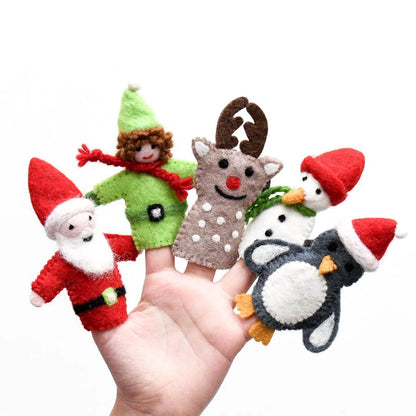Tara Treasures - Christmas Finger Puppets Set