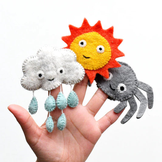 Tara Treasures  - Itsy Bitsy Spider (Incy Wincy Spider) Finger Puppet Set