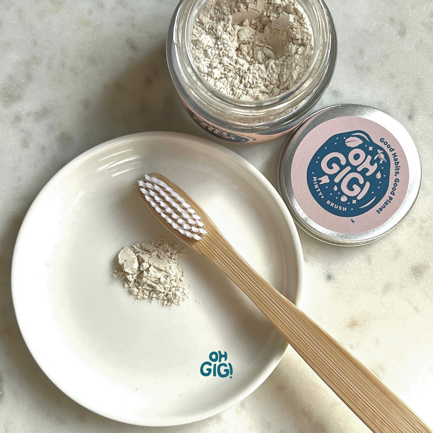 ohGiGi - Organic Tooth Powder 'Minty Brush'