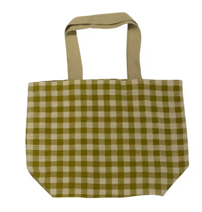 Apple Green Duck - Gingham Tote