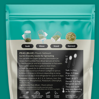 Untamed Health - Peas (Blue) Sprouting Seeds