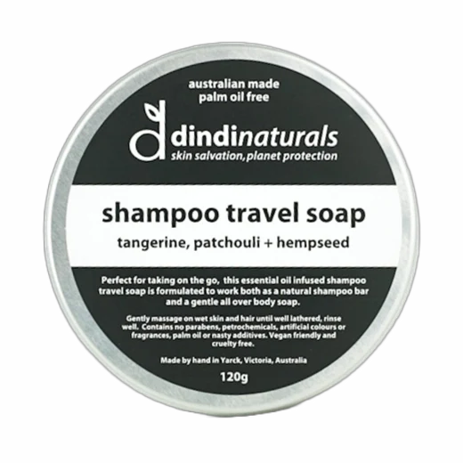 Dindi Naturals - Shampoo Travel Soap (Tangerine, Patchouli and Hempseed)