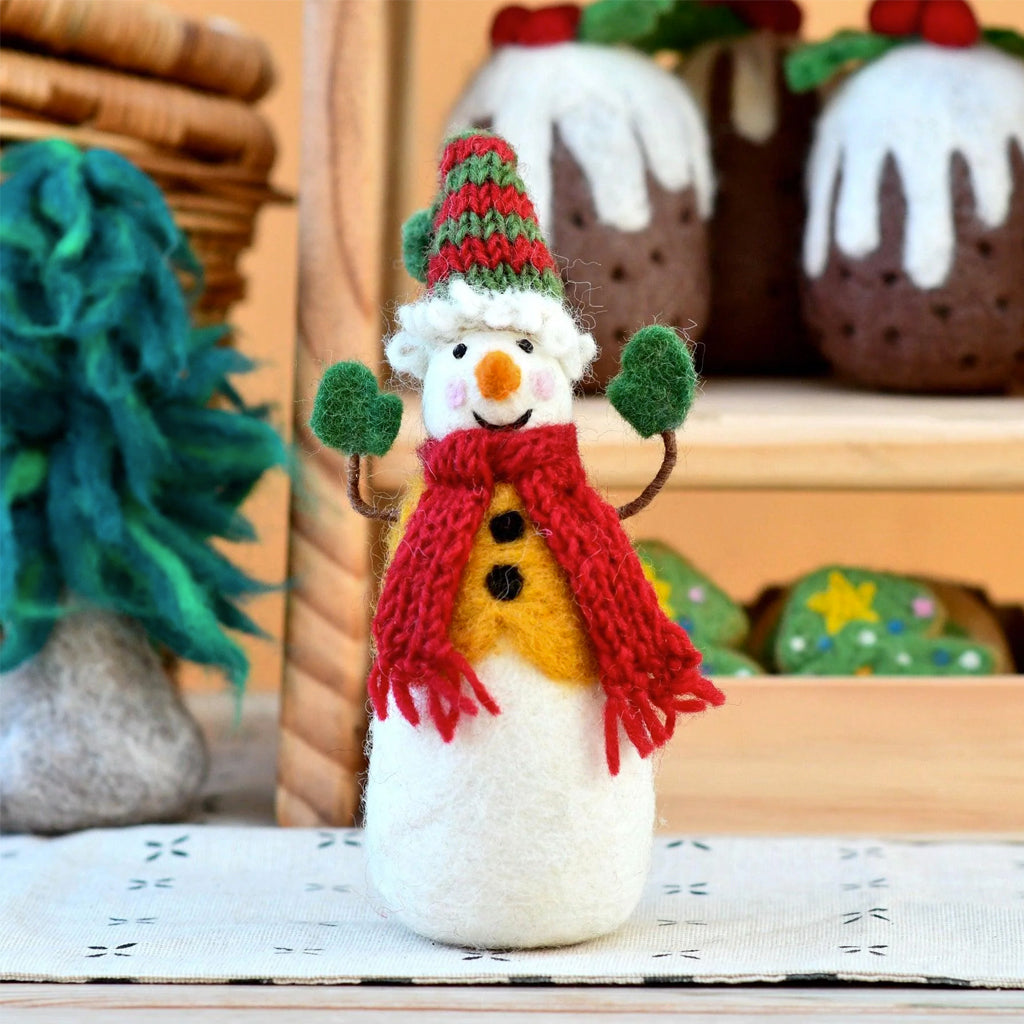 Tara Treasures Felt Snowman With Knitted Hat
