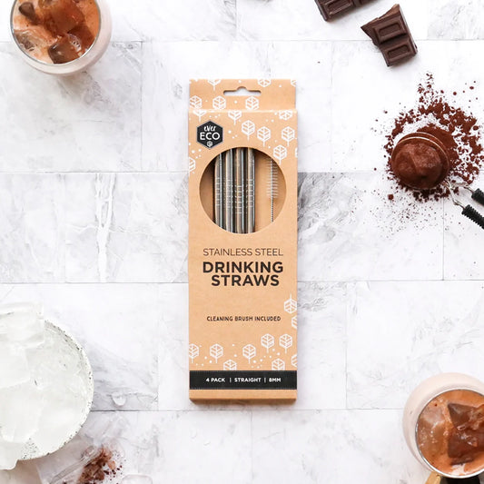 Ever Eco Stainless Steel Straws Straight 4 Pack