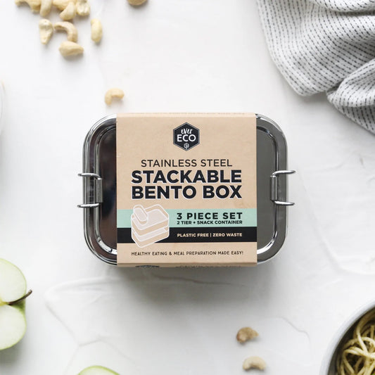 Ever Eco Stackable Bento Boxes 2 Tier + Mini Container